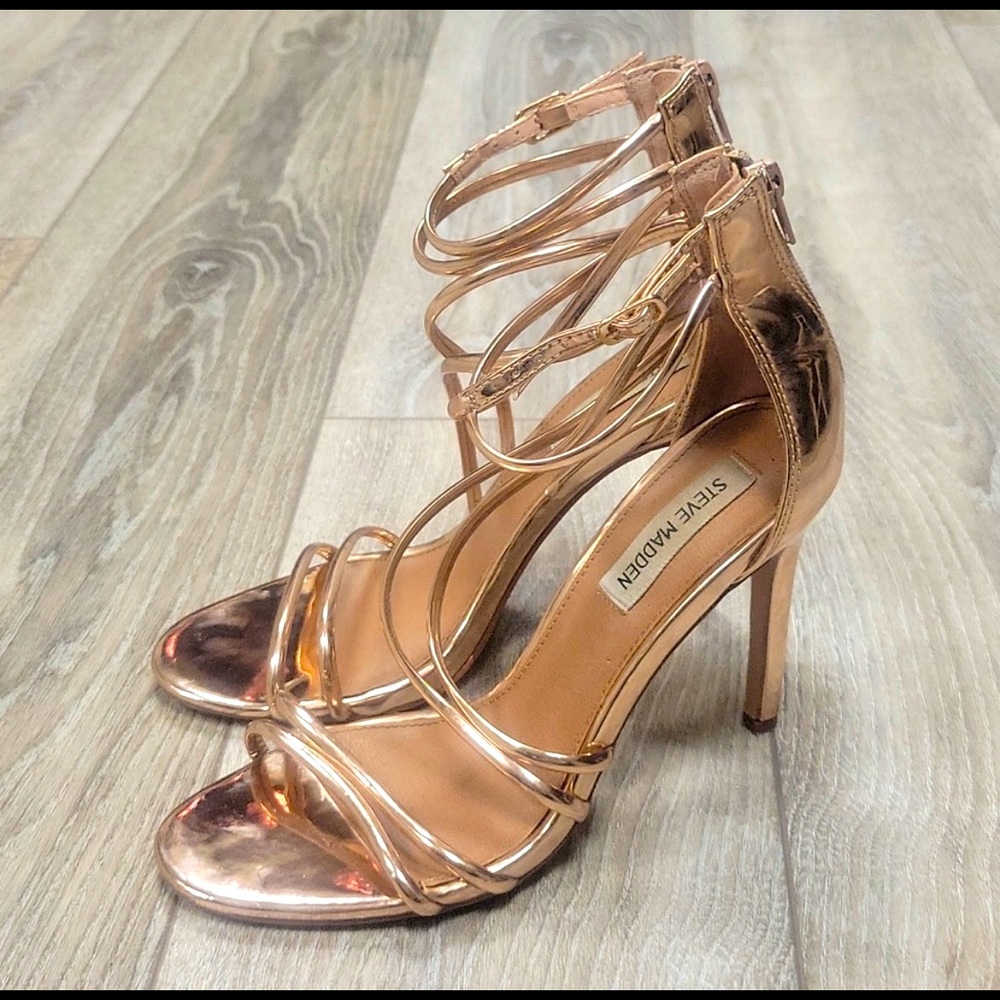 Steve Madden Fico Stilleto Sandal Rose Gold 7 1/2